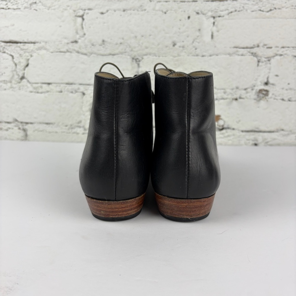Nisolo Isla Black Leather Chukka Ankle Bootie Laced Boot 9 - Picture 9 of 14